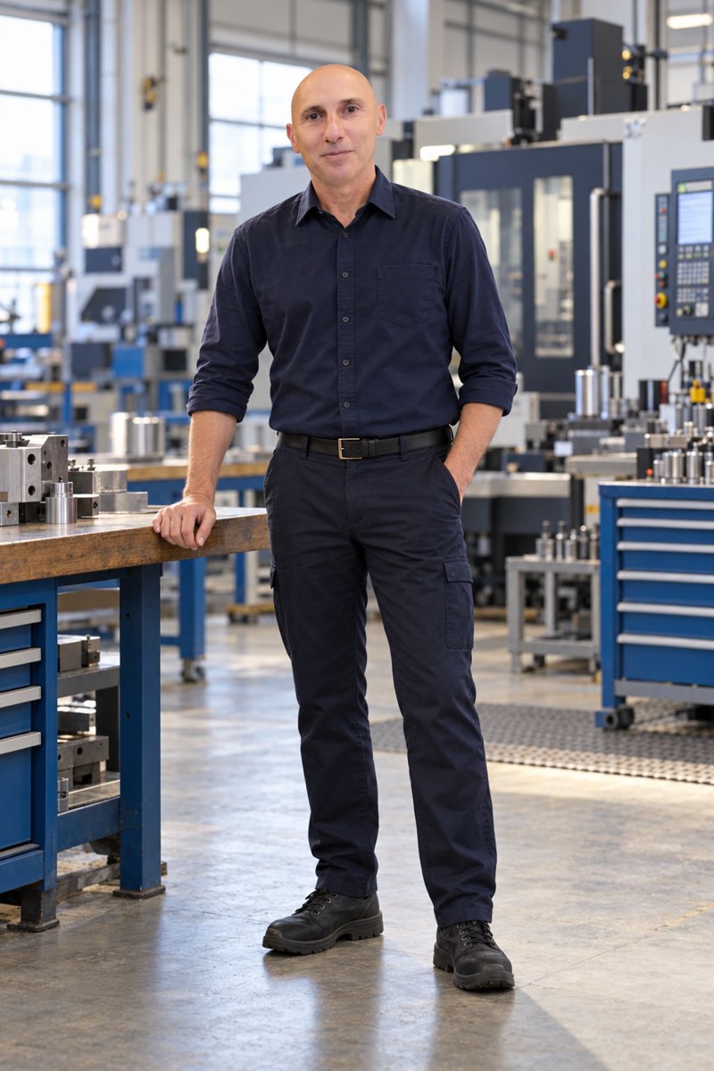 Avi in a factory workshop